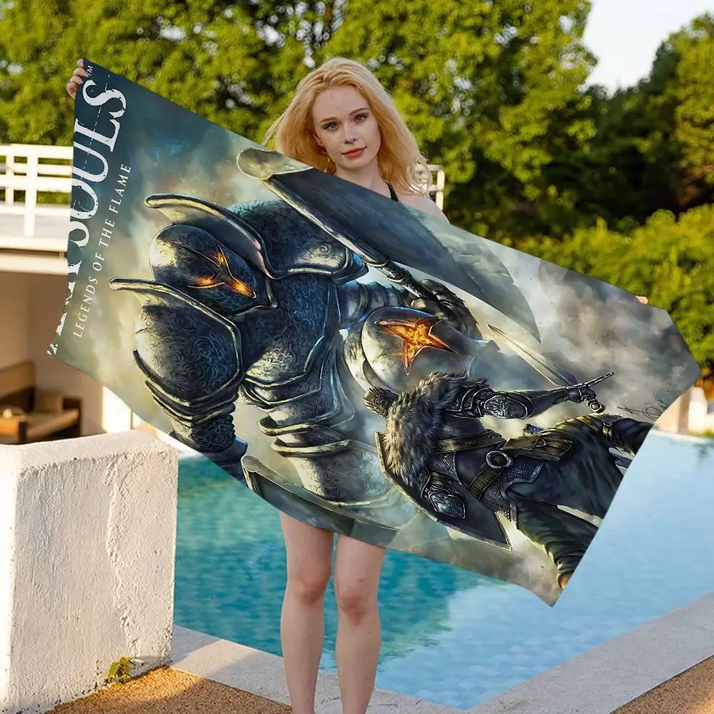 Game D-Dark S-Souls Big Microfiber Beach Towels Quick Dry Towel Sand Beach Towels Pool Towel for Travel Swim Pool Yoga