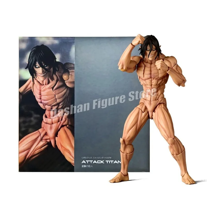 リボルテックエレンイェーガーアクションフィギュア創始タイタンイェーガーフィギュア-kaiyodo-アメージング山口進撃の巨人-16-センチメートルモデルおもちゃ