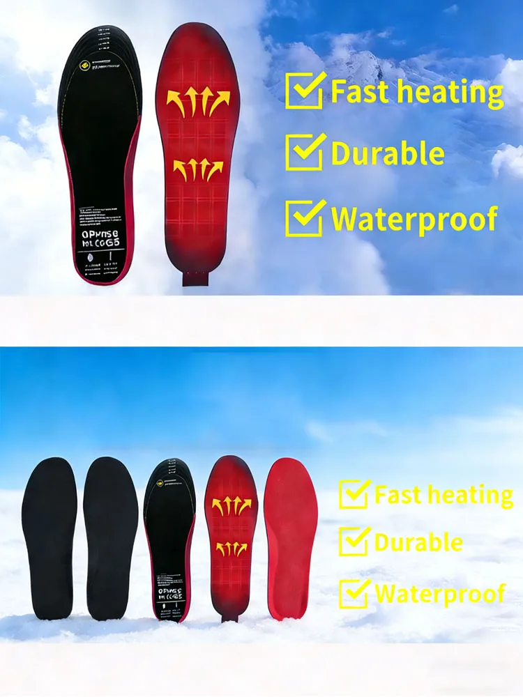 

USB-стельки с подогревом, управляемые через приложение, электрические стельки с подогревом для зимнего катания на лыжах, регулируемая температура, согревающие ноги.