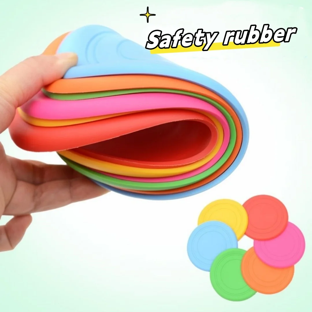 Pet dog toy silicone Frisbee in large dog training children outdoor bite resistant floating saucer