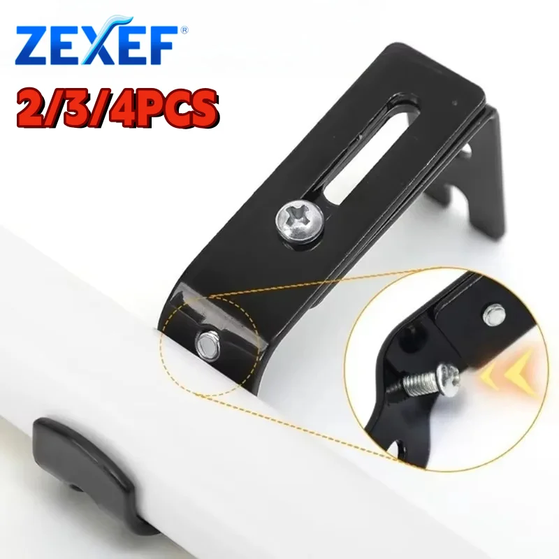 

ZEXEF 2-4Pcs Extendable Durable Curtain Rod Support With Adjustable Hanging Hook Screw Portable Wall-Mounted Curtain Rod Bracket