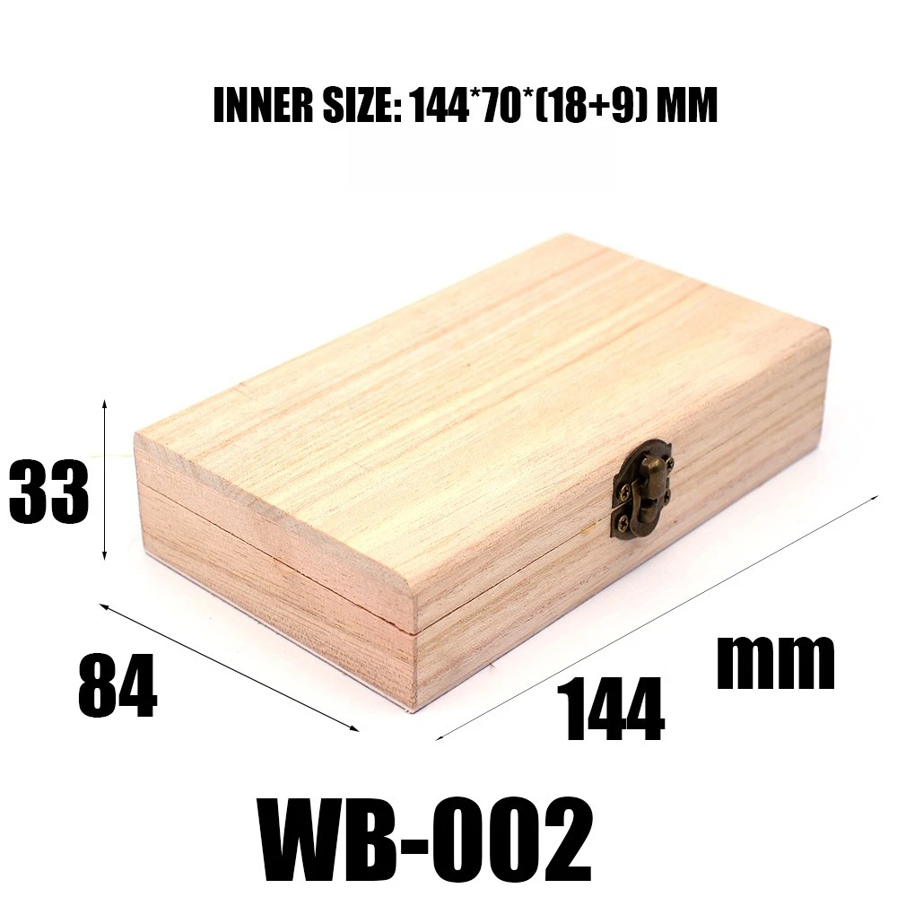B Multi‑Shape Bamboo Wood Gift Box Blank DIY Wooden Storage Case Hinged Slide‑lid Box For Jewelry Craft Trinket Gift Packaging