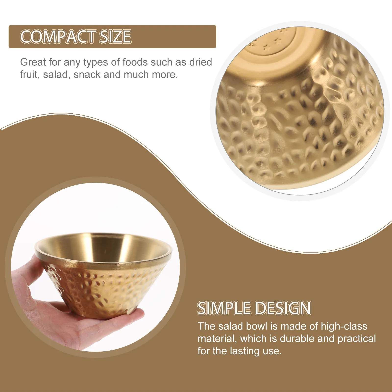 

1pcs Stainless Steel Salad Bowl 20Oz Multi-Use Food Serving Bowl For Fruit Noodle Soup Kitchen Tableware Rice Dessert Container