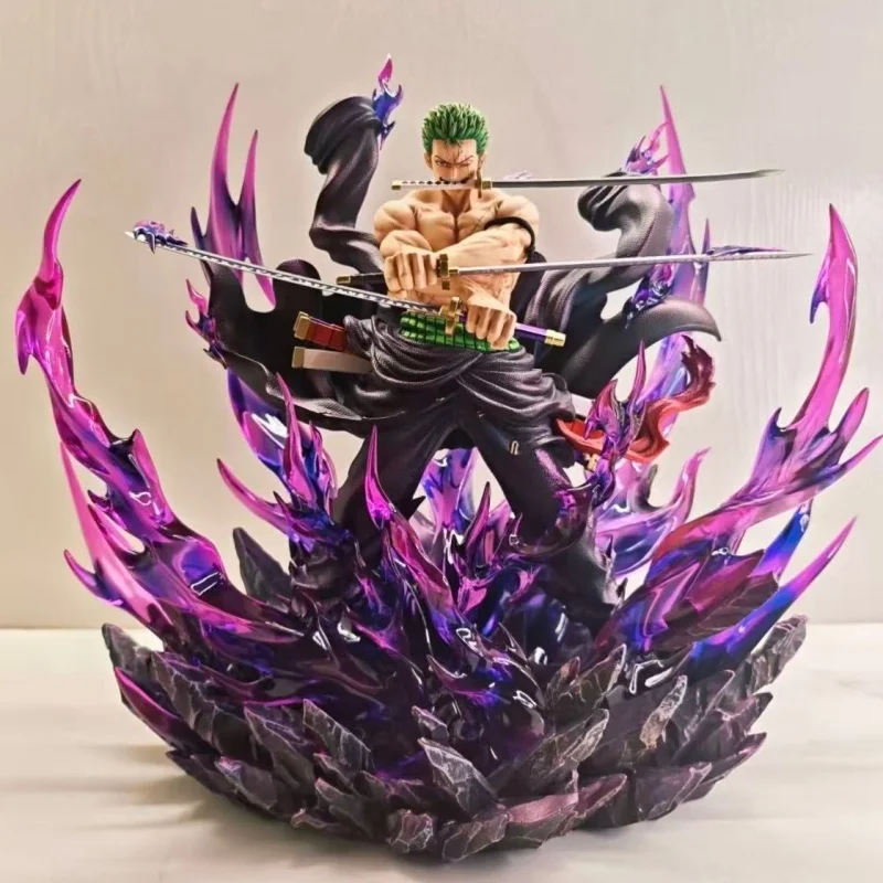 Jt Statue About 29cm Three Knives Flow Zoro One Piece Animation Action Figures Anime Peripheral Collection Boys' Holiday Gifts