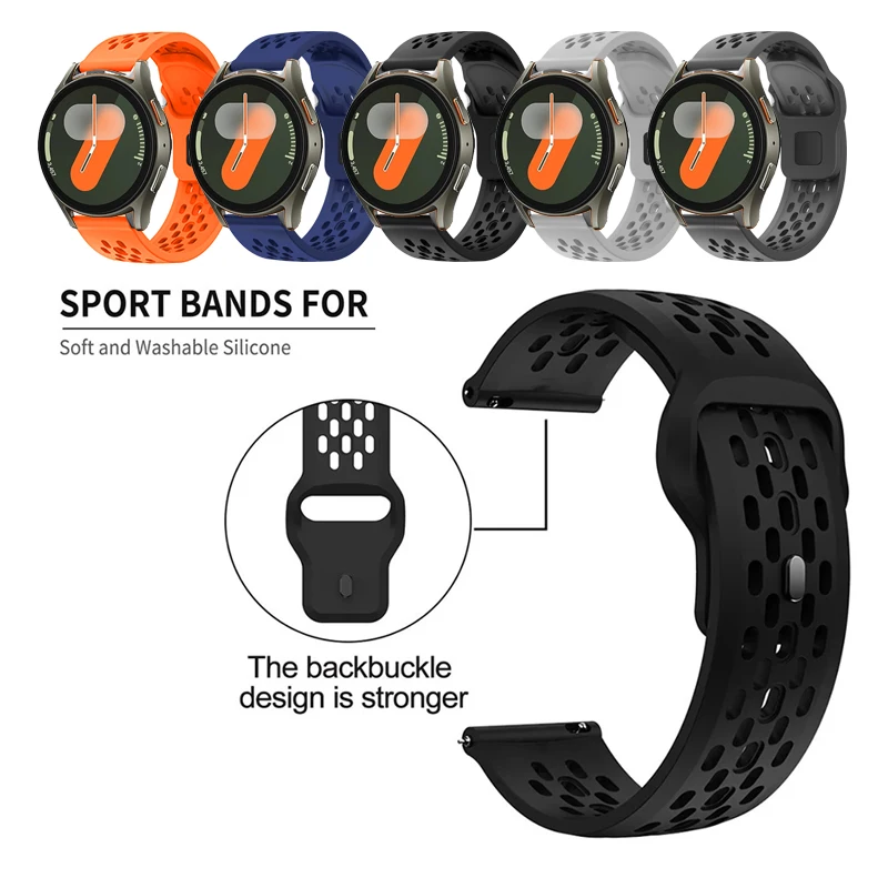 20 مللي متر حزام تنفس الرياضة الفرقة لساعة سامسونج جالاكسي 7 FE 6 5 4 40 مللي متر 44 مللي متر Watch5 Pro 45 مللي متر