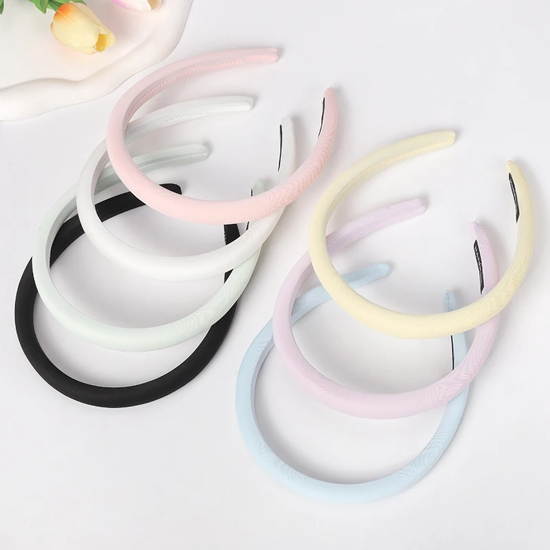 

Macaron color fabric headband for women summer fresh satin sponge hairband simple fashionable and versatile hair accessories