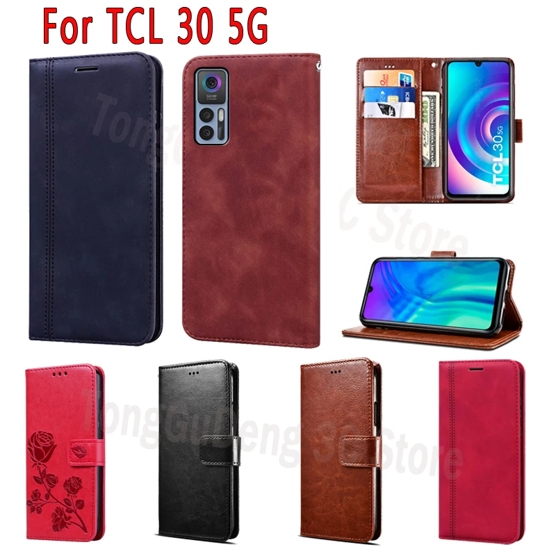 Book For TCL 30 5G Case Flip Leather Wallet Magnetic Card Stand Phone Etui Hoesje Cover For TCL T776O T776H1 T776H чехолна Bag