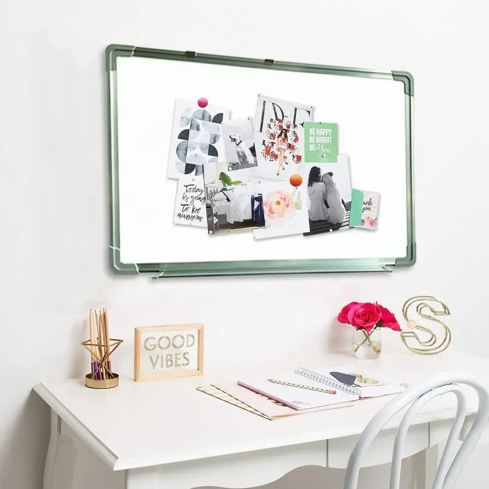 Whiteboard Memo Board Aluminum Frame Whiteboard with Film 8 Color Markers Eraser Included Writing Board for Office Home Training