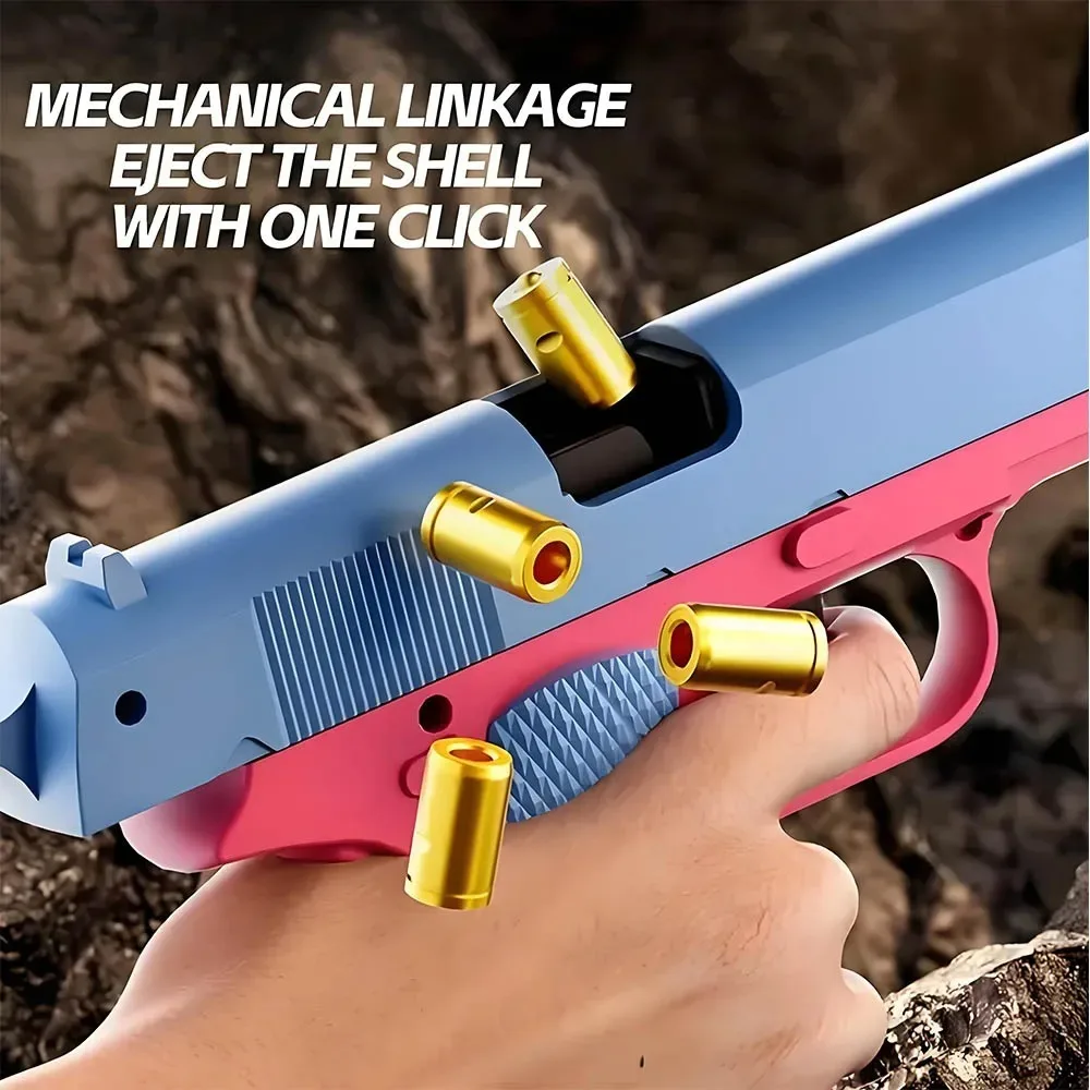 Colt 1911 Shell Pistola a proiettile morbido può essere fiammato Pistola giocattolo Giochi di tiro a pistola completamente automatici per ragazzi Regalo di Natale per bambini