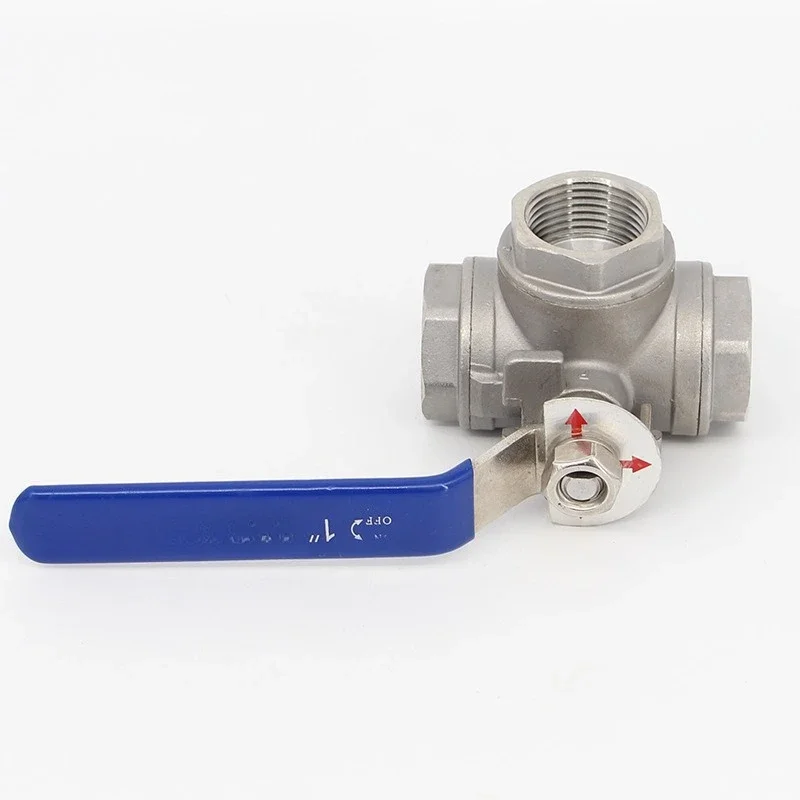 

304 stainless steel three-way thread buckle ball valve Q15F-16PT type L-type three-way ball valve thread, connecting soft and