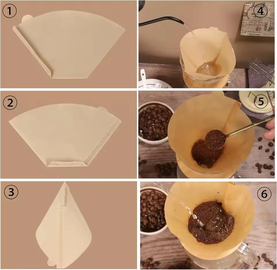 

Simple Universal Log Pulp Paper Coffee Filter Coffee Brewing Filter Hourglass Bag Strainer Bags Tea Infuser Pour Over