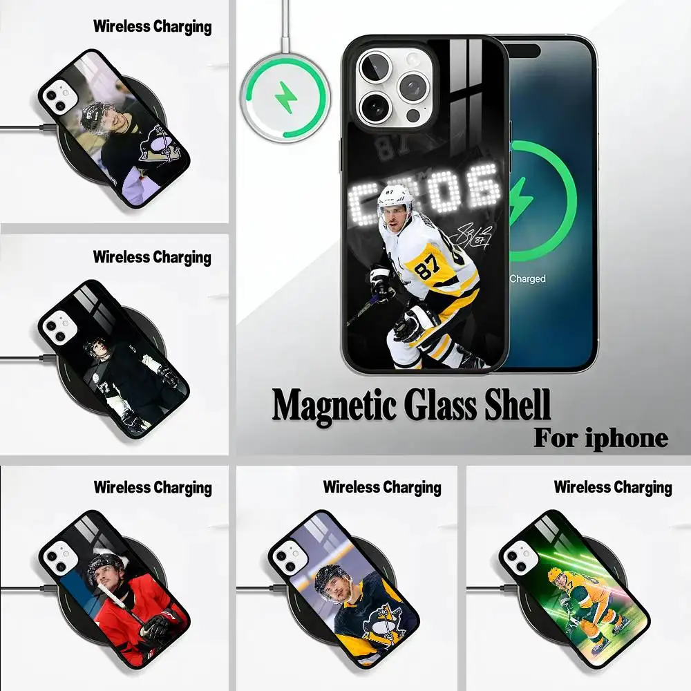 

Ice Hockey S-Sidney Crosby Wireless charging phone case compatible with iPhone 17/16/15/14/13/12/11