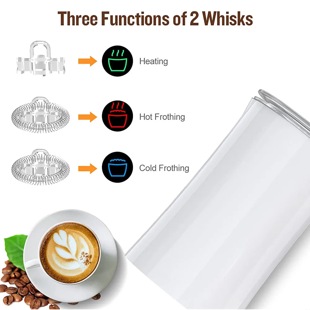 3 in 1 Multifunction Milk Frother 350ml Large Capacity Automatic Milk Steamer for Latte Cappuccino Coffee Foamer Heater Hot Cold