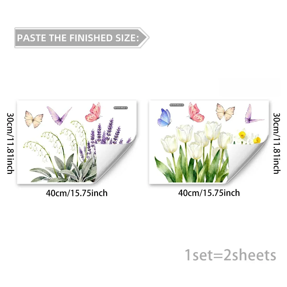Modern Flower For Glass Window Clings Static Stickers for Door Home Decor Bright Lifelike Design PVC Decals Multiple Size Packs