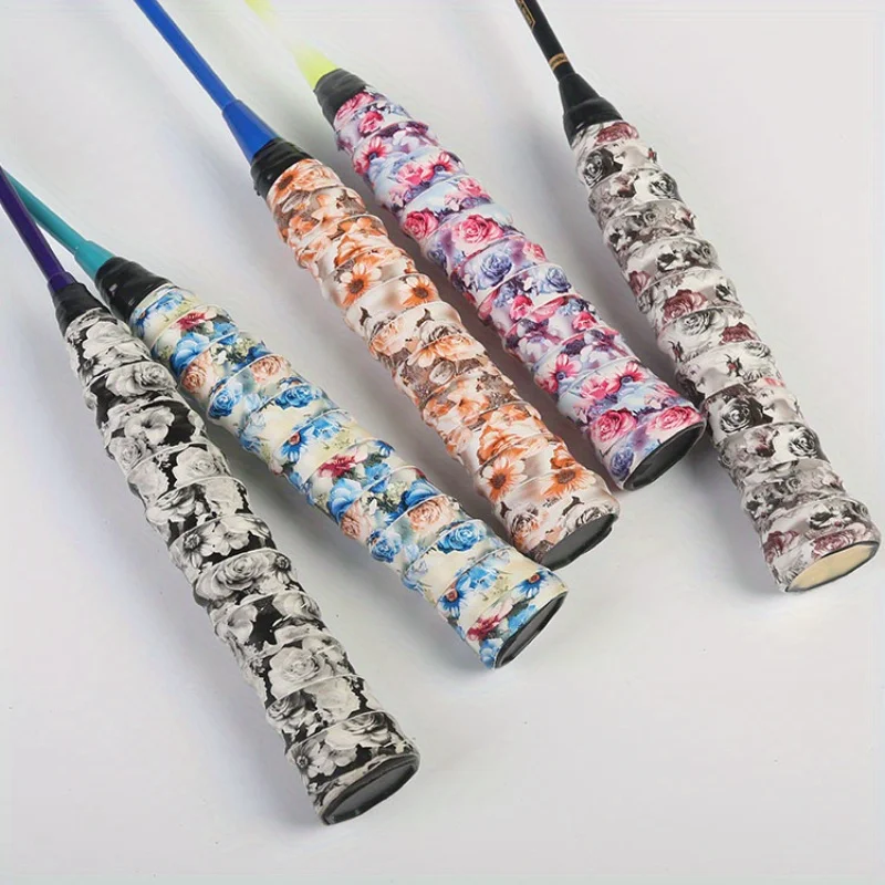 7pcs Anti-slip Sweatbands, Flower Printed Sweatbands, Keel hand glue, Baseball Glue, Hand glue for Fishing Rod Badminton Tennis