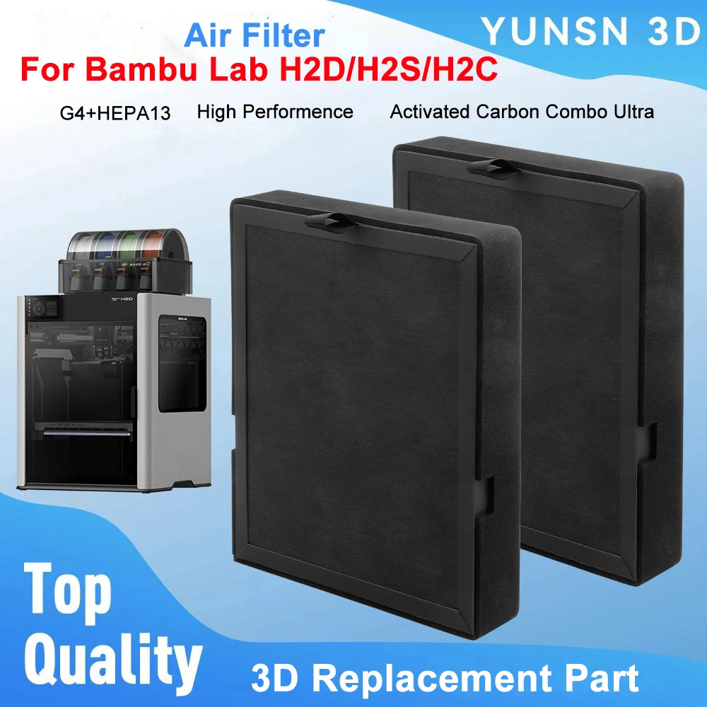 Air Filter For Bambu Lab H2D H2S H2C G4+HEPA13+ High Performence Activated Carbon Combo Ultra For Bambulab H2S 3D Printer Parts