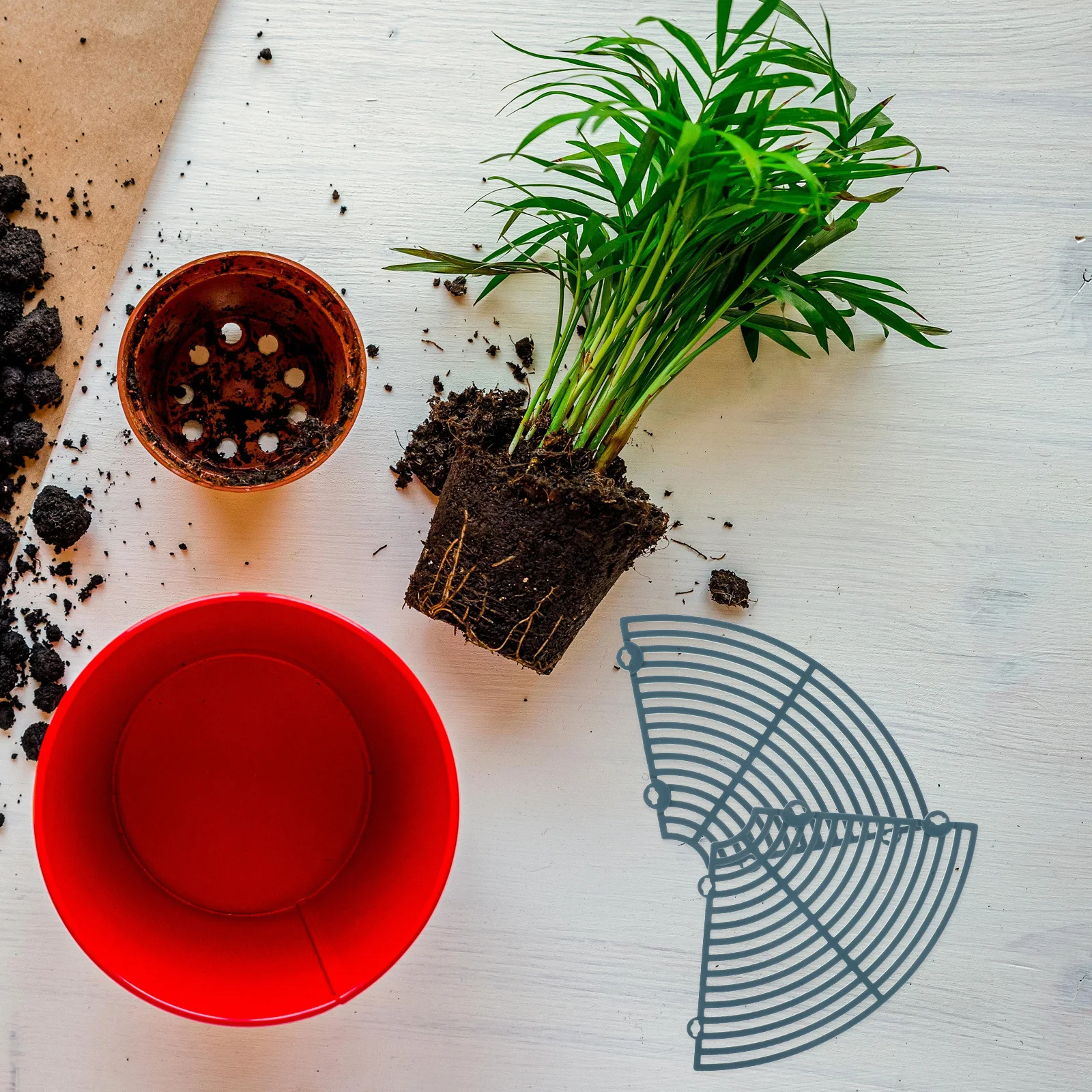 

1Set Plant Potting Grid Soil Protector Medium Round Plant Cover Indoor Cat Dog Protection Flowerpot Pot Covers for Plants