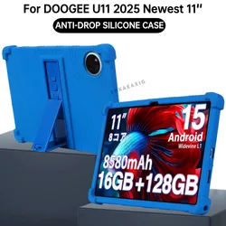 For DOOGEE U11 2025 nueva tableta 11 ''Android 15 funda a prueba de golpes funda protectora de silicona suave con soporte