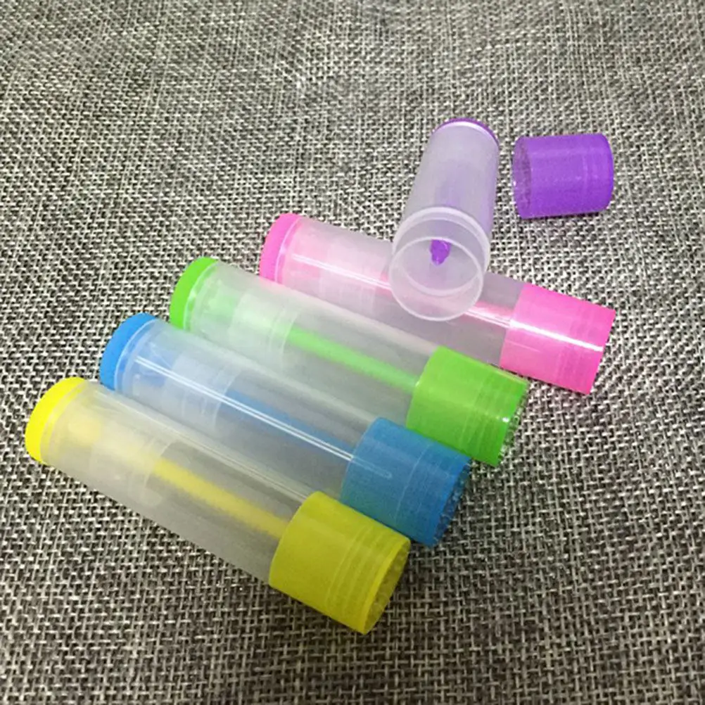 100Pcs Transparent Lipstick Empty Tubes Set for DIY Lip Balm Container Craft Reusable Plastic Caps Empty Lipstick Tubes