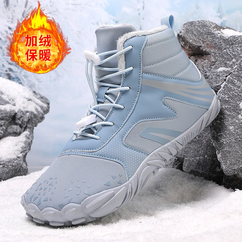 Zapatos cálidos y gruesos de terciopelo de invierno para mujer, botas para la nieve, deportes y ocio, zapatos para caminar para personas de mediana edad y mayores, anti sli