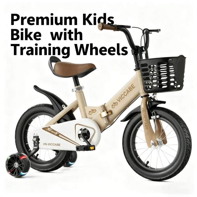 

Khaki Sports Style Foldable Children's Bicycle for Girls And Boys 2-3 Years Old 5 Years Old 6 Years Old 9 Years Old