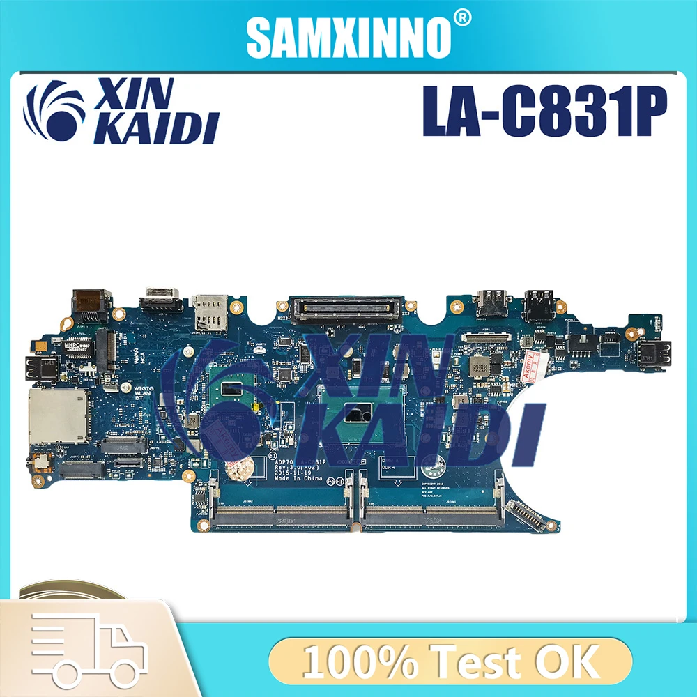 

For Dell Latitude E5470 Laptop Motherboard LA-C831P 0476JC 02MMKG 0792TC I5-6300HQ/6440HQ I7-6820HQ Mainboard Tested OK