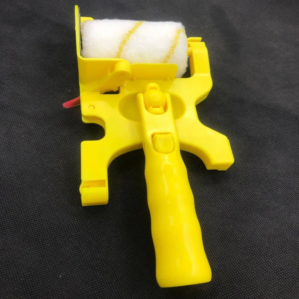 Professional Foldable Roller Paint Brush Small Handle Seamless Trimmer Tool Wall Painting Tool Replaceable Brush Yellow