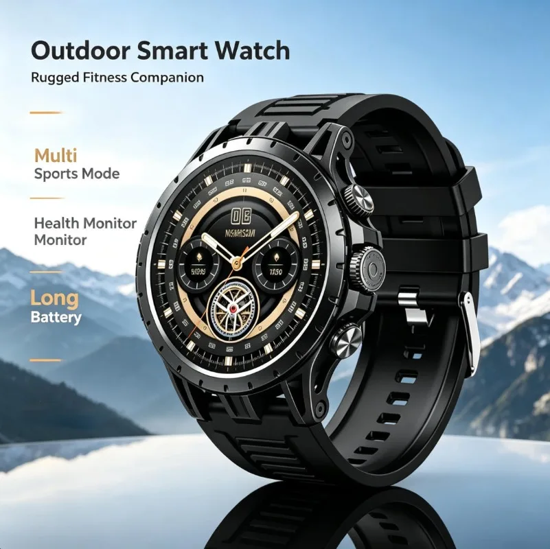 4G Cellular Outdoor Sports Smartwatch Independent SIM Card Calling Real-Time GPS Positioning All-Round Health & Fitness Tracking