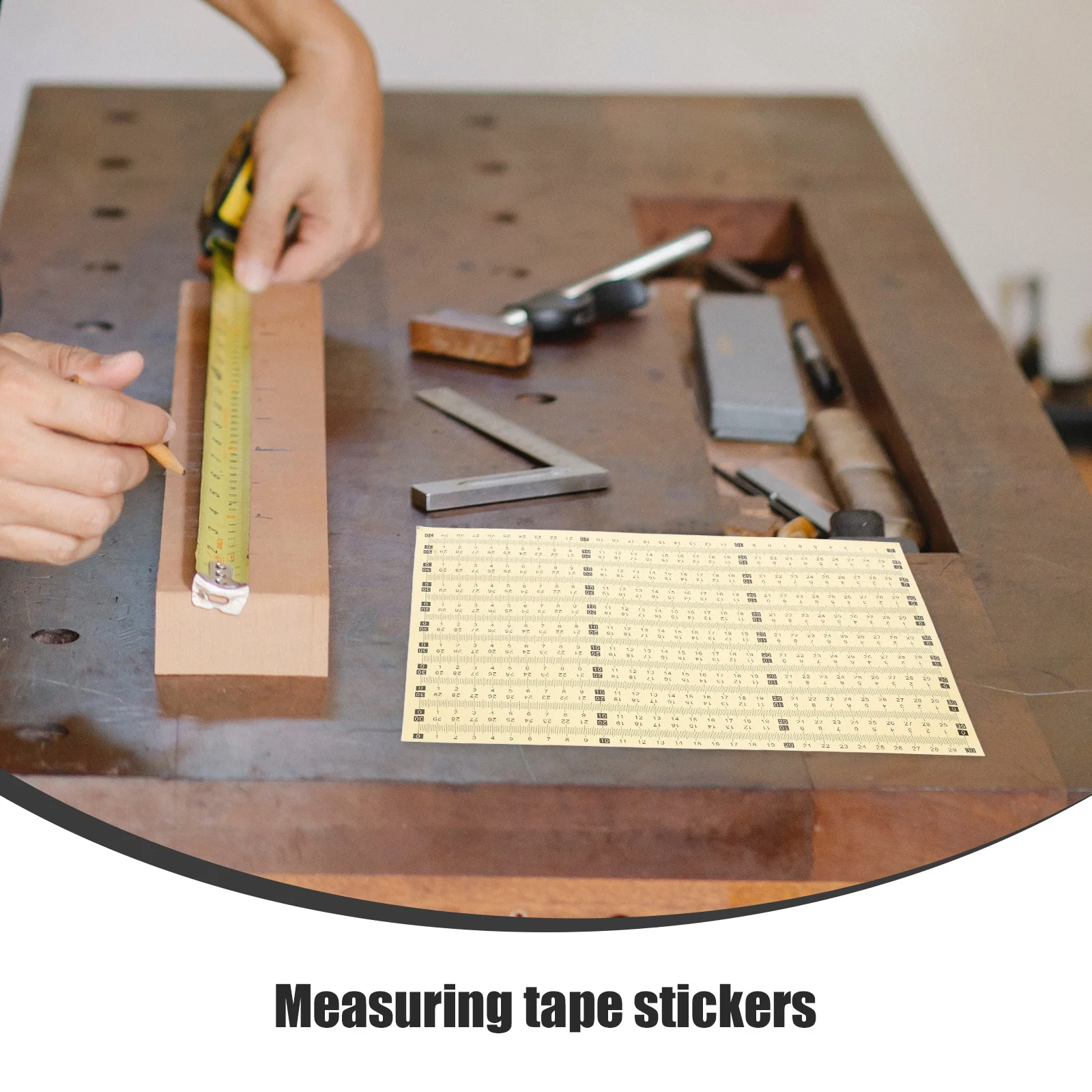

20Pcs Self Adhesive Measuring Ruler Stickers Clear Tape Scale Labels for Sewing Tables Workbenches Accurate Measurement Tools