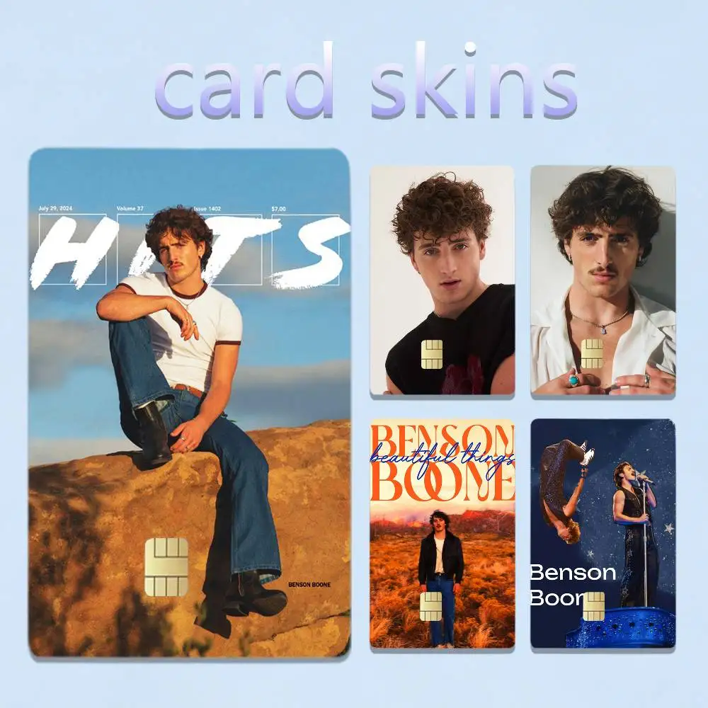 Singer B-Benson Boone 4pcs 1Set Laser Holographic Sticker Skin Cover for Credit Bank Debit Card