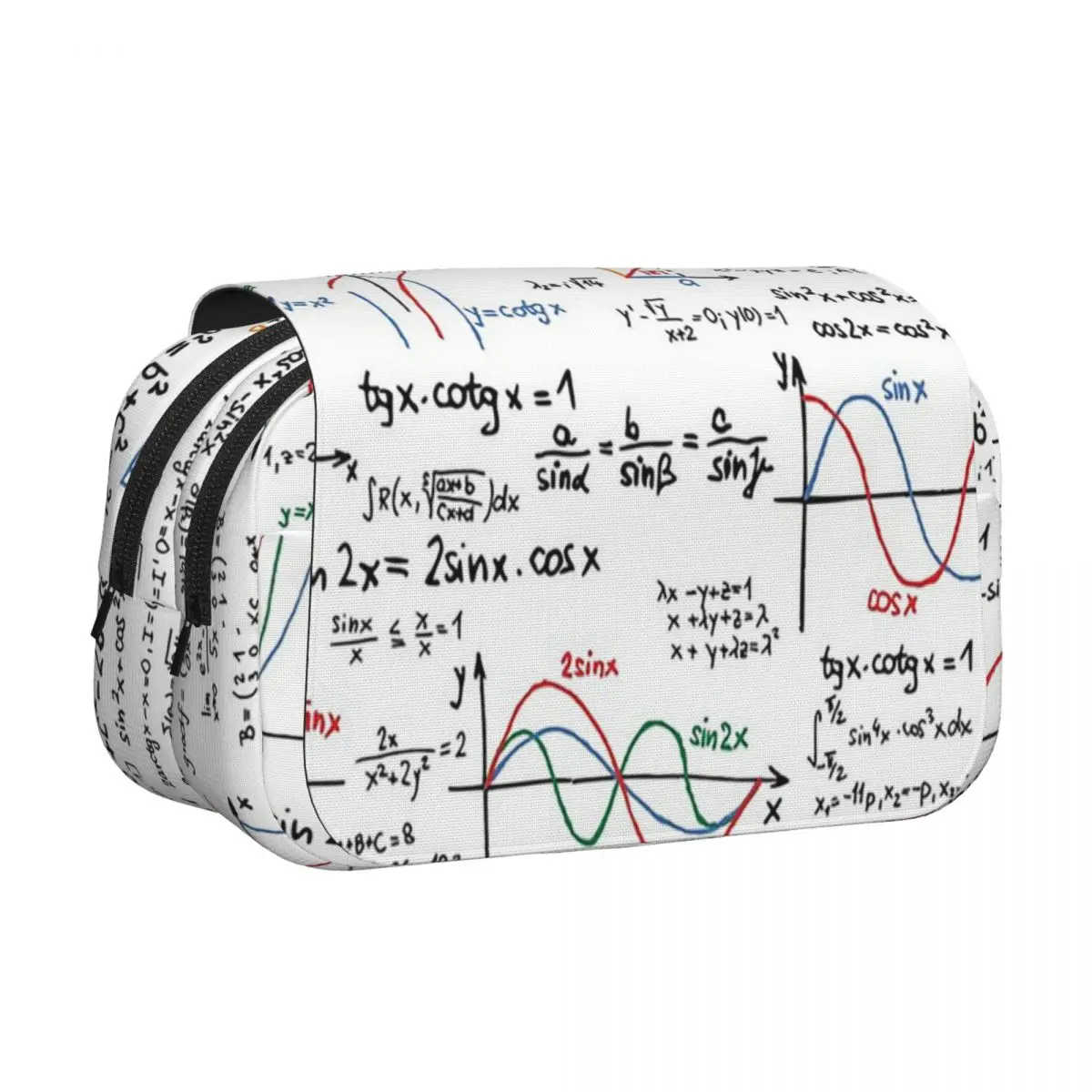 Mathematics Formulas Numbers Pencil Cases Pencil Pouch Hard Shell Leather Big Capacity Pen Box Pencil Bag for Boys Girls School