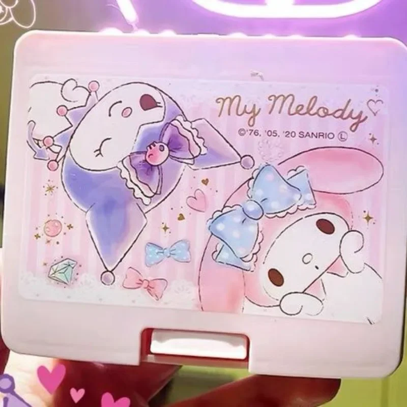 

Новинка Sanrio My melody little twin sta Cinnamoroll Милая кавайная девушка пресс-значок карточка Косметика Резиновая лента