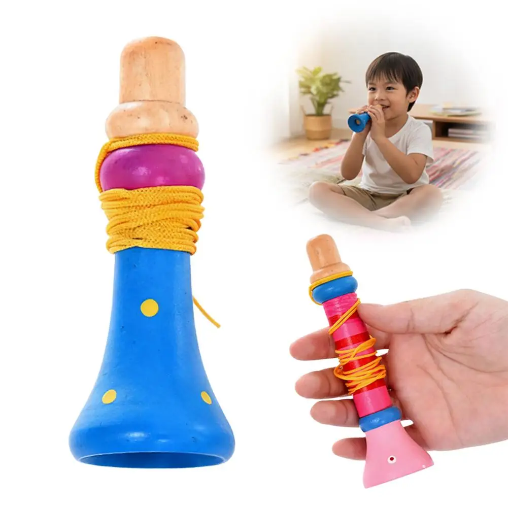 Wooden Music Toys Children Early Montessori Educational Toy Colorful Musical Instruments Games for Kids Trumpet Random Color