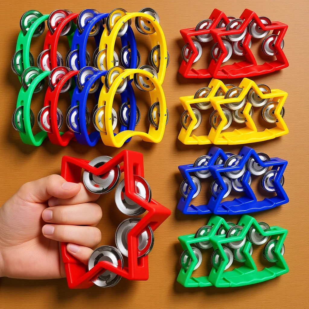 16Pcs Hand Jingle Bells Small Portable Music Instruments Suitable for Beginners Party Dance Rhythm Instrument Hand Bells