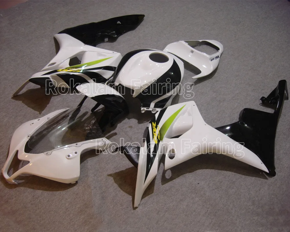 

Обтекатели мотоцикла для Honda CBR600RR F5 2007 2008 CBR600 600RR 07 08, комплект обтекателей белого и черного цвета для мотоцикла (литье под давлением)