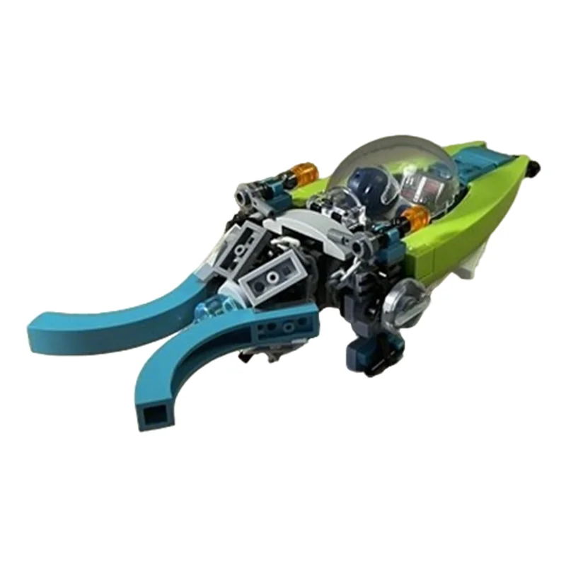 100pcs MOC Lime Green Starfighter Space Model Building Blocks Craft Collection Assemble DIY Display 3D Education Brick Birthday
