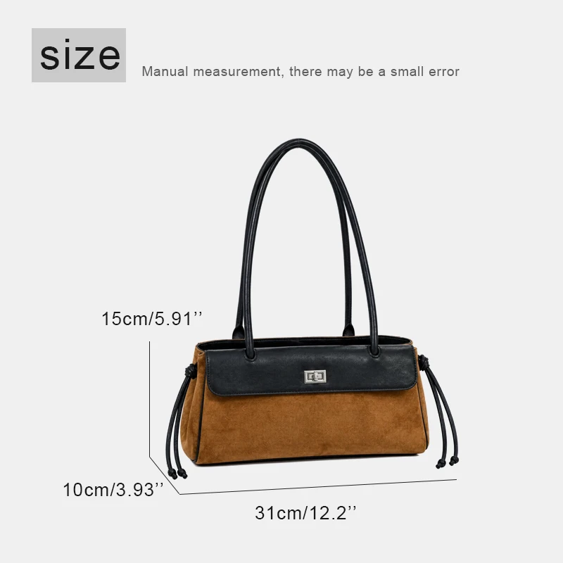 Customize Initials Leather Underarm Bags For Women Luxury Designer Handbag Purses 2026 New In Suede Cowhide Lock Small Shoulder