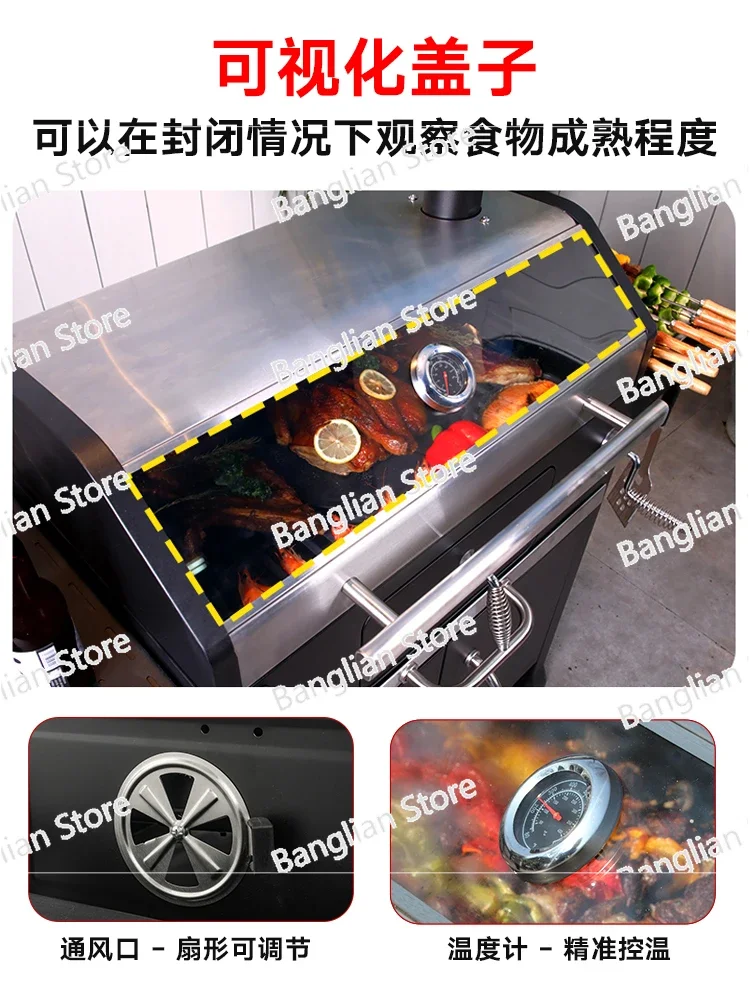 Luo Mo Ding Home Charcoal Grill, Villa Courtyard Grill Shelf, Outdoor Carbon Stove, American BBQ