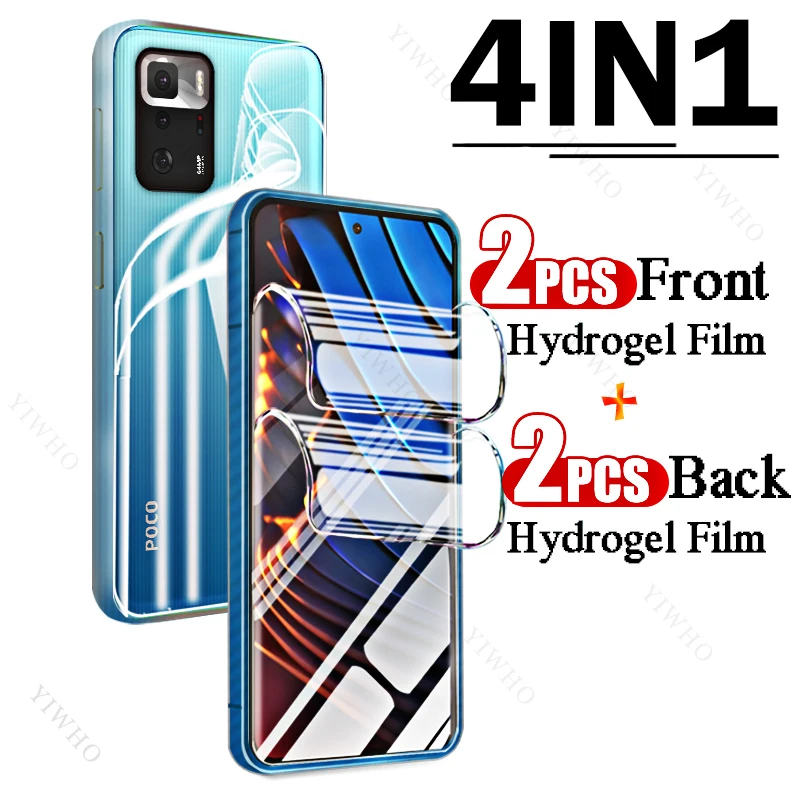 9in1 Full Covers Front Back Hydrogel Film for Xiaomi Poco X3 GT Fingerprint Screen Protectors for Xiaomi X 3 G T Camera Lens HD