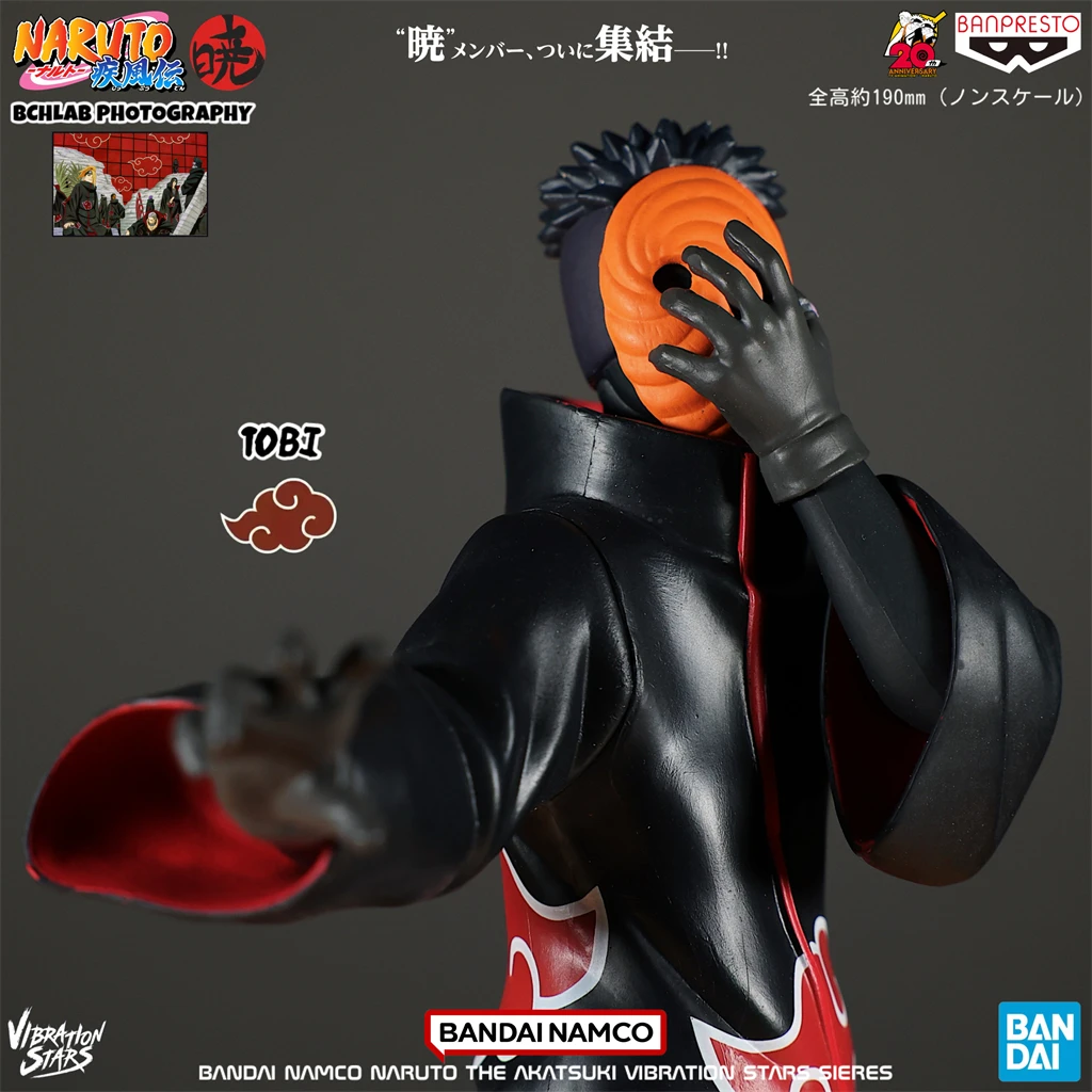 

Bandai Naruto VIBRATION STARS Akatsuki Tobi Figure with Vibration Effect Spiral Mask Mystery Anime Collectible Action Statue