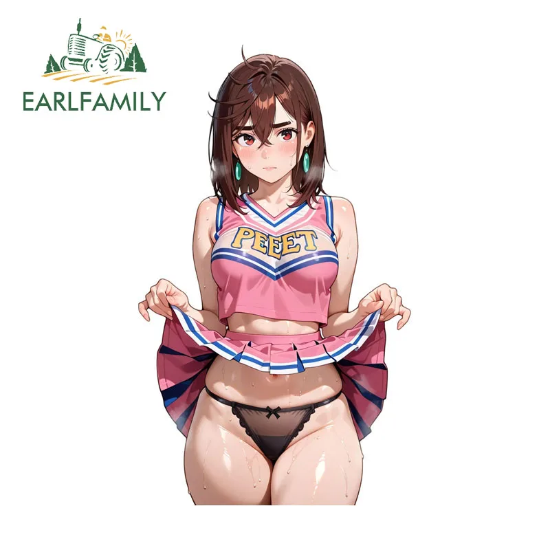 EARLFAMILY Shy Cheerleader Momo Ayase Car Stickers Charming Anime Character Windshield Trunk Decals Perfect Racing Decoration
