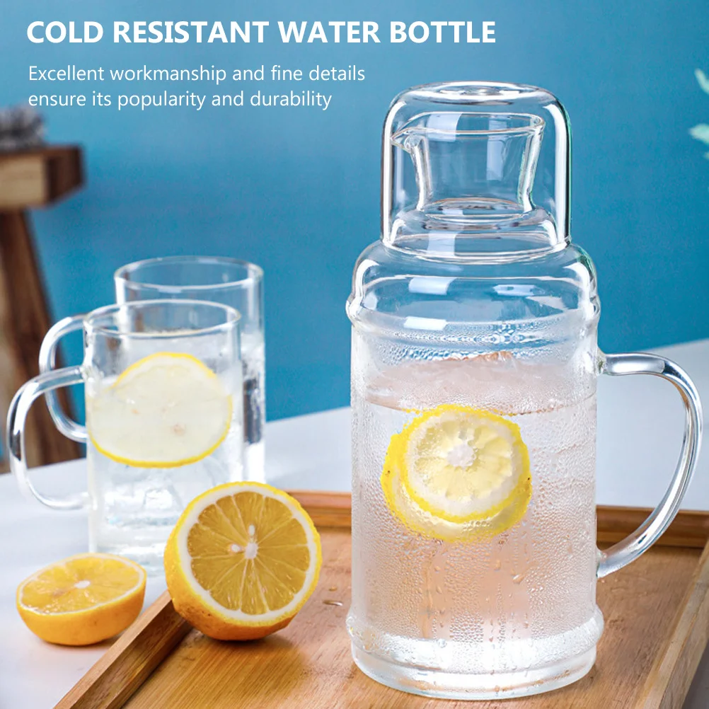 

1Set Large Capacity Glass Pitcher Multifunction Water Kettle for Cold Hot Beverages Home Office Glass Pitcher Beverage Cup