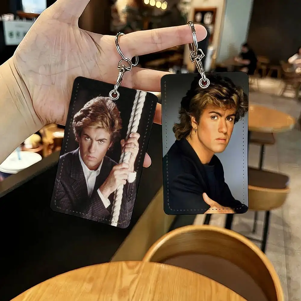Singer George Michael Card Holder Keychain Key Ring Door Lock Access Protective Case For Security Gift