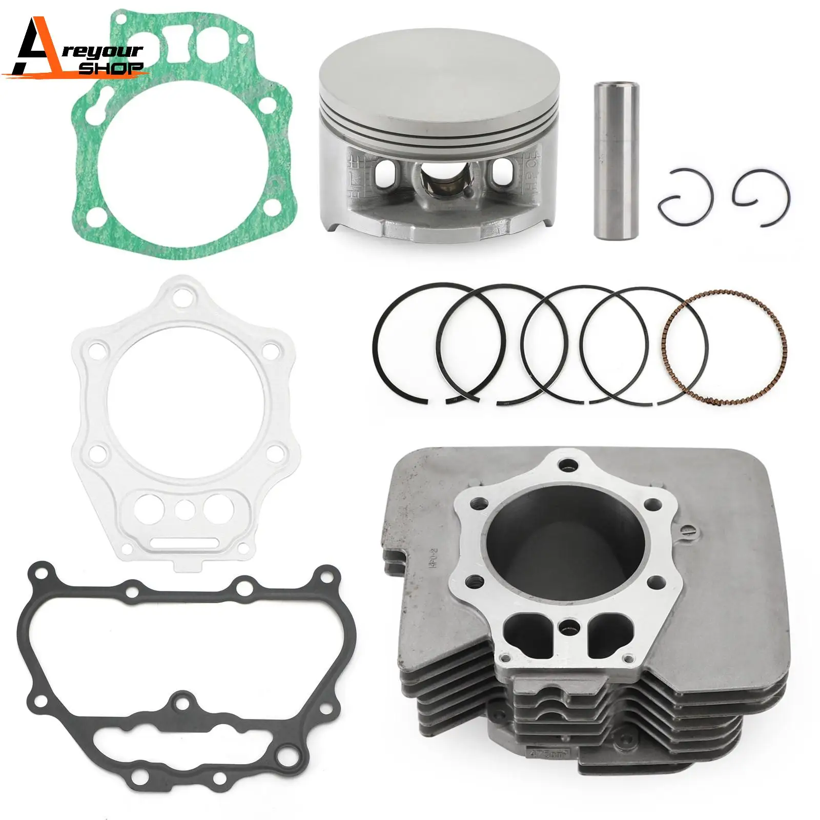 Areyourshop Cylinder Jug Piston Kit For Honda Foreman 500 TRX TRX500 FPE FE FM TM 2005-2011 2100-HP0-A00 Motorcycle Parts