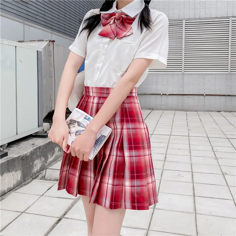 Uniforme scolaire japonais pouvez-vous aru, ensemble jupe haute avec nœud, uniformes JK pour écolières coréennes Seifuku jupe plissée JK Cosplay