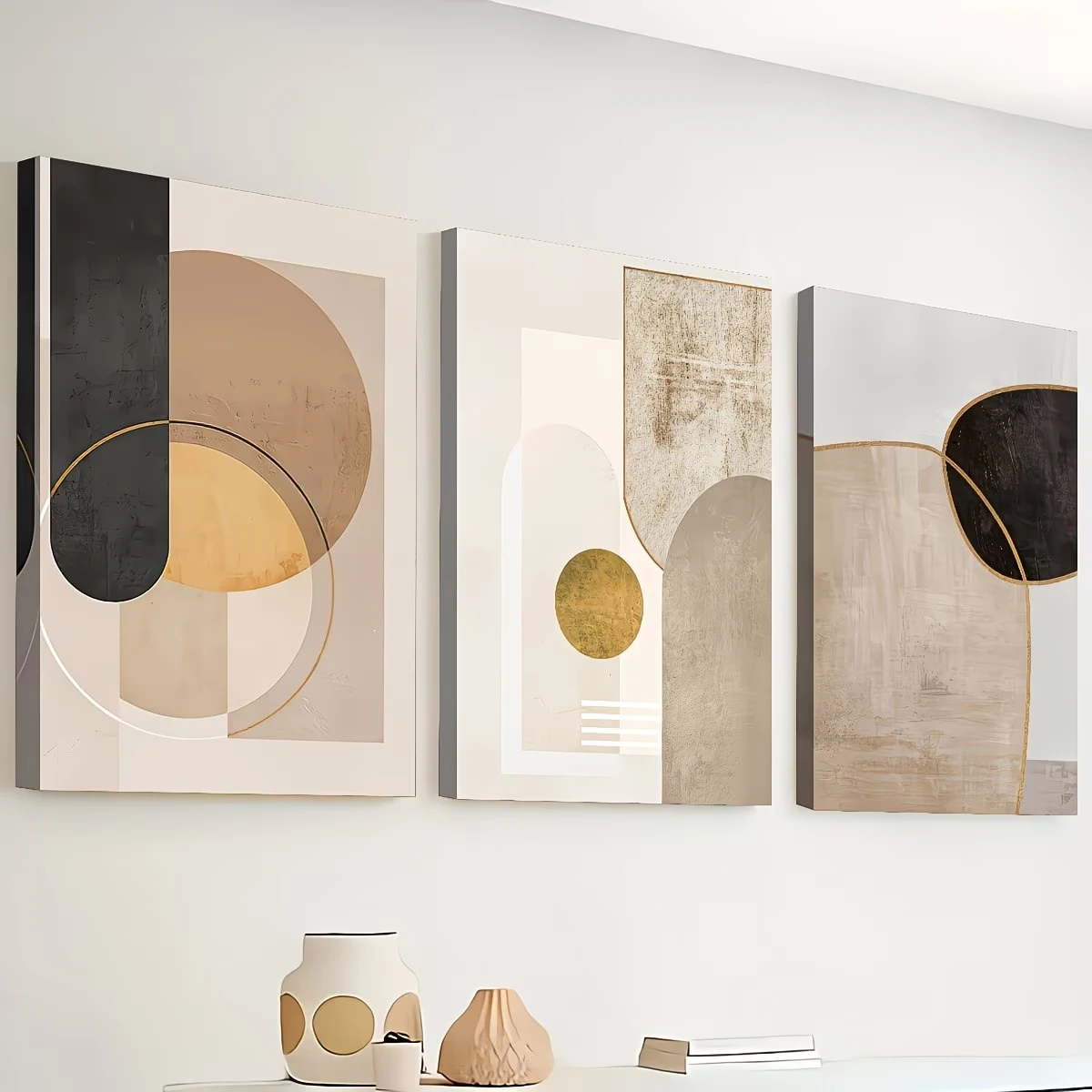 3pcs Nordic Abstract  Line Geometric Wall Art Print Canvas Painting Poster Picture For Living Room,Bedroom Home Decor image 3