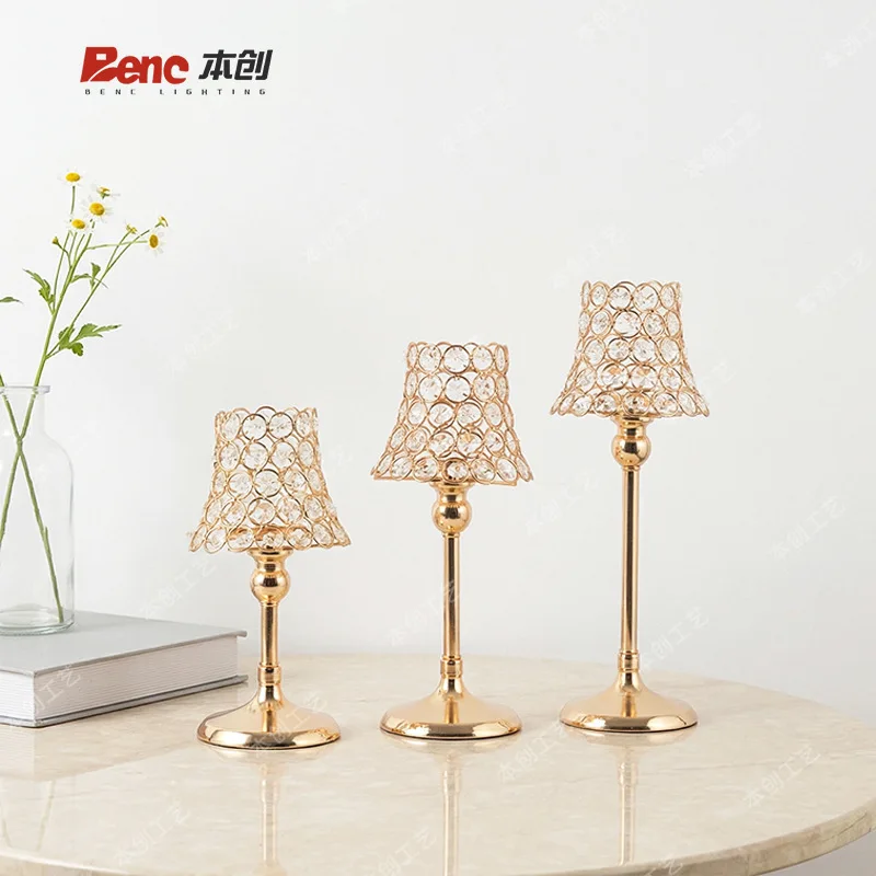 YFY  trumpet-shaped candlestick holder - wedding & event decor, aisle decoration, romantic ambiance crystal candle stand
