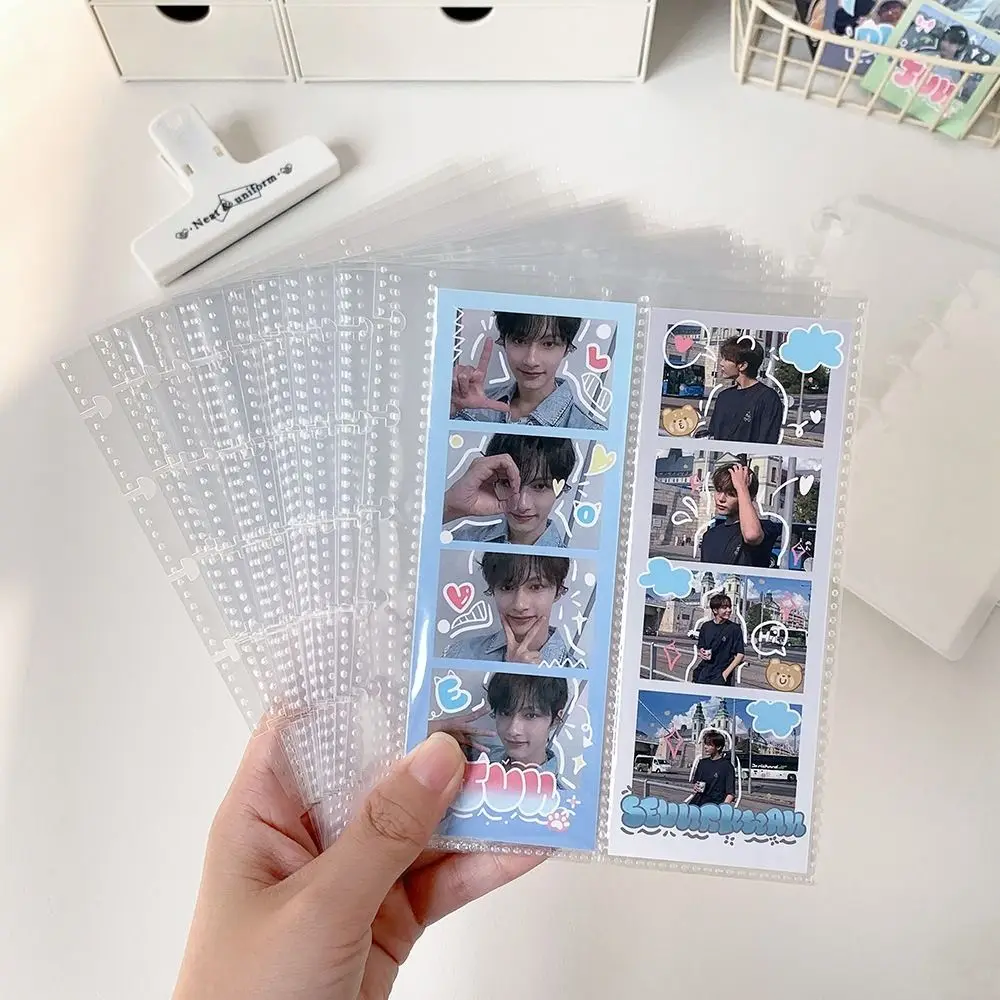 High Quality Mushroom Hole Photocards Holder Vertical Loose Leaf Photo Album Transparent Idol Card Collection Binder