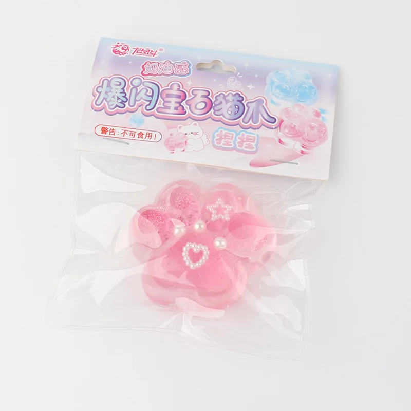 Creative Cat Paw Decompression Toys Gemstone Cat Paw Pinch Soft Vent Ball Squeeze Slow Rebound Stress Relief Artifacts Toy Gifts