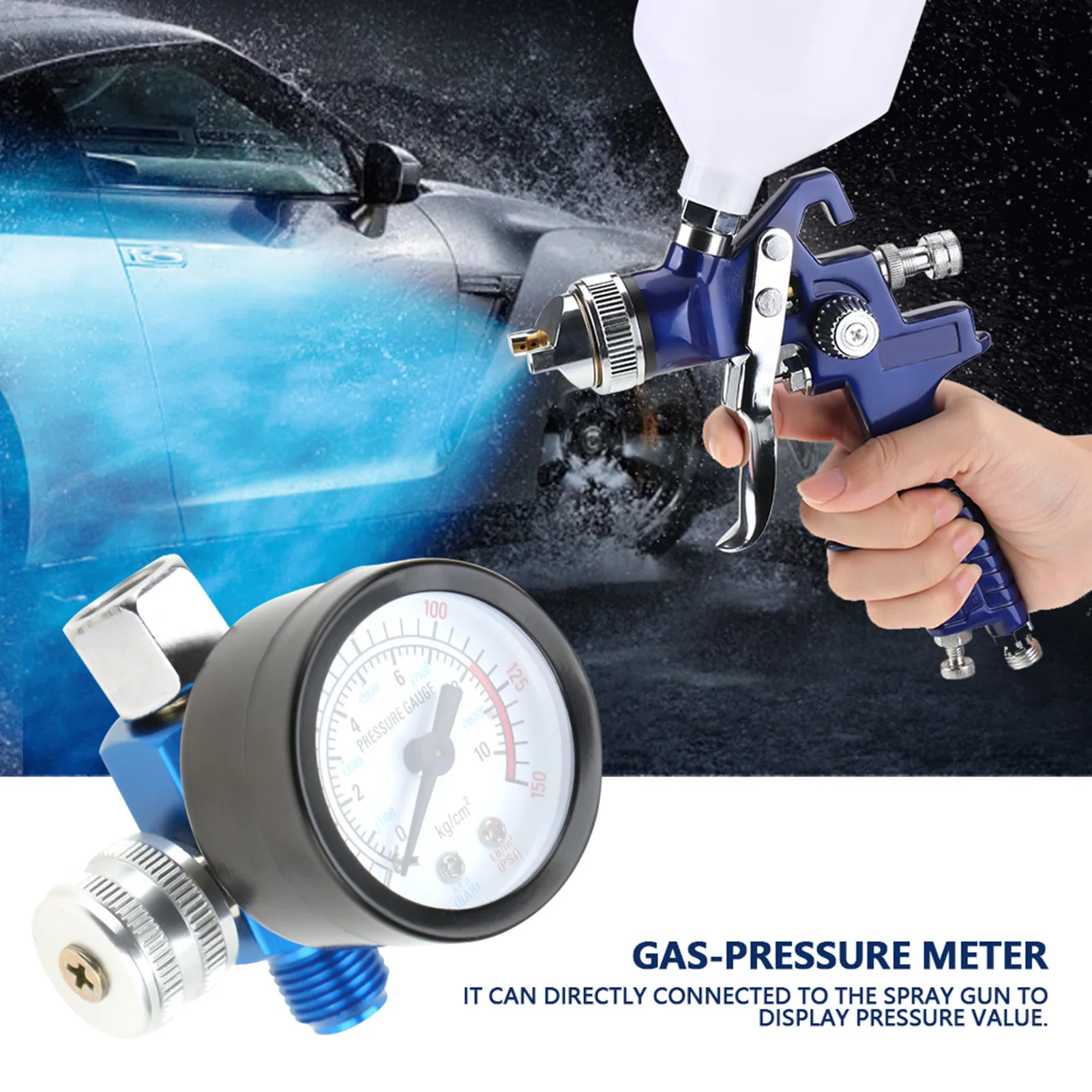 1/4 Spray Paint Gun Air Pressure Regulator Pressure Gauge Pneumatic Tool Accessory Spray Gun Accessory Air Pressure Regulator